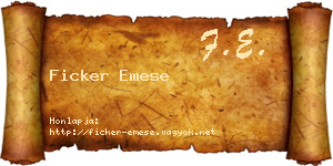 Ficker Emese névjegykártya