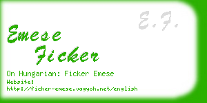 emese ficker business card